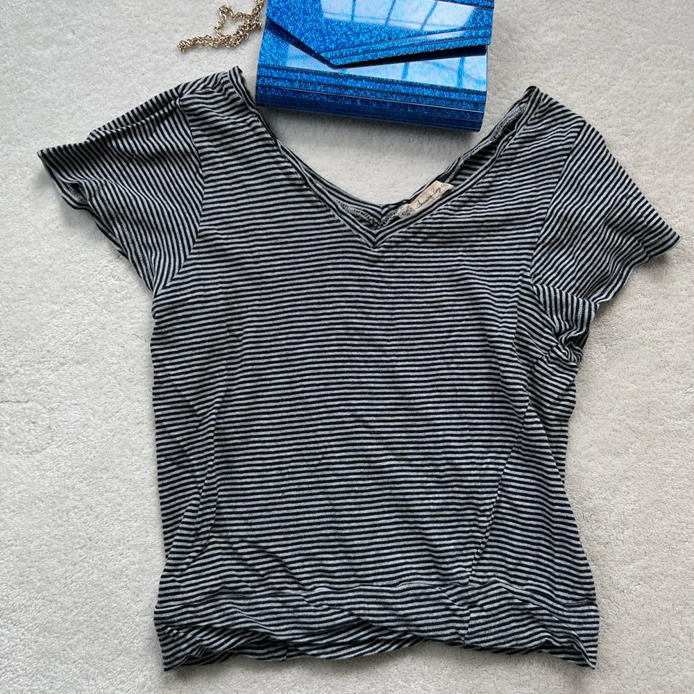 American Rag Flutter Sleeve Striped T-Shirt